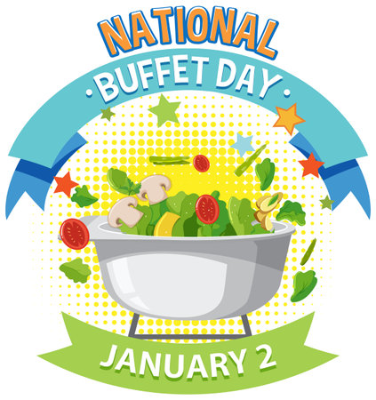 National Buffet Day Banner Design illustrationのイラスト素材