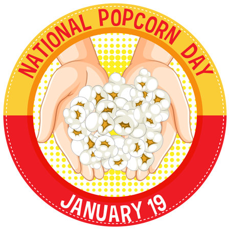 National Popcorn Day Banner Design illustrationのイラスト素材