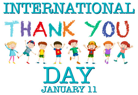 International thank you day icon illustrationのイラスト素材