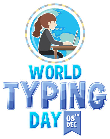 World typing day January icon illustrationのイラスト素材