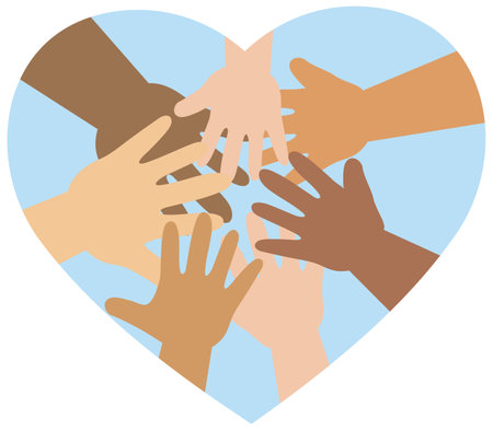 Human hands in heart form illustrationのイラスト素材
