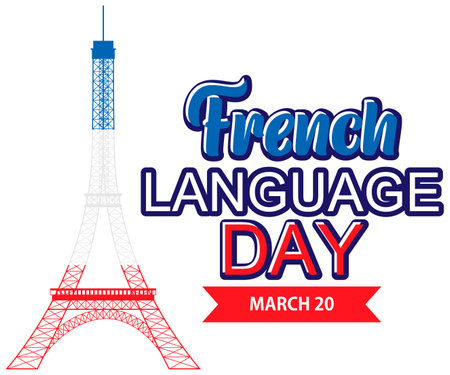 March French Language day illustrationのイラスト素材