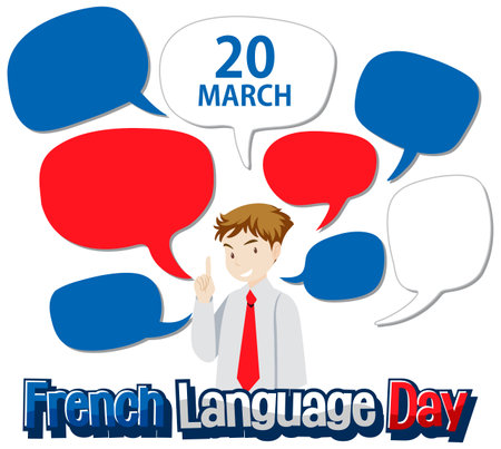March French Language day illustrationのイラスト素材