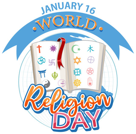 World religion day banner design illustrationのイラスト素材
