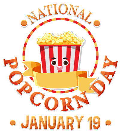 National popcorn day banner design illustrationのイラスト素材