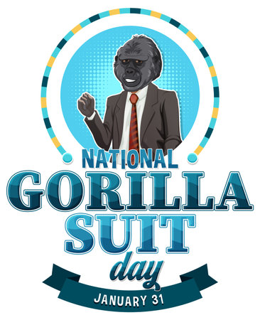 National Gorilla Suit Day Banner illustrationのイラスト素材