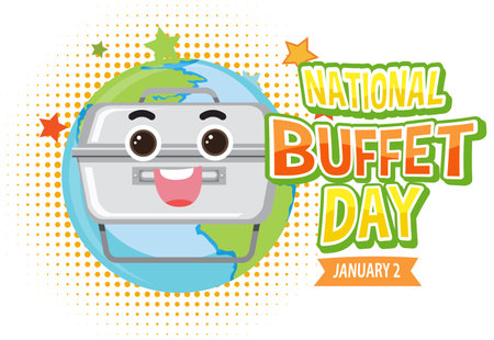 National Buffet Day Banner Design illustrationのイラスト素材