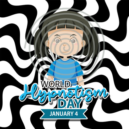 World Hypnotism Day Banner Design illustrationのイラスト素材