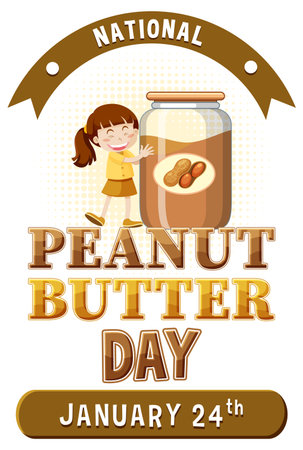 National Peanut Butter Day Banner Design illustrationのイラスト素材