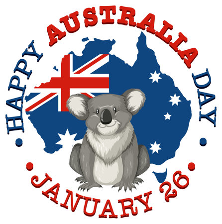 Happy Australia Day Banner Design illustrationのイラスト素材