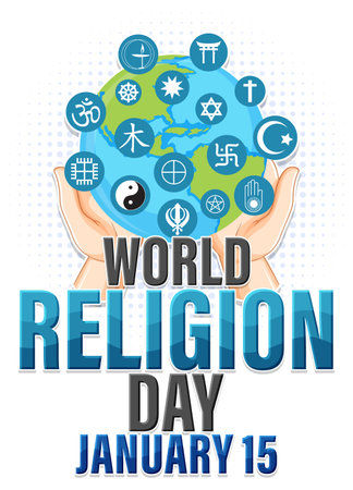 World Religion Day Banner Design illustrationのイラスト素材