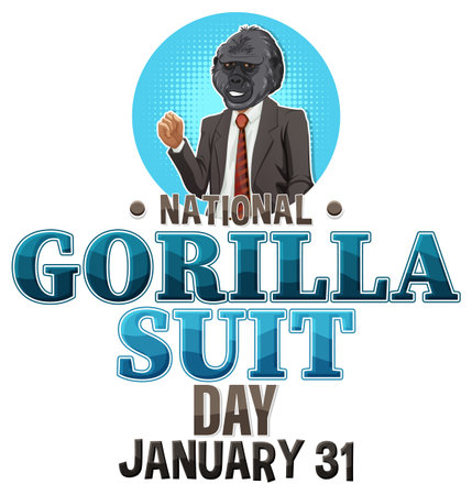 National Gorilla Suit Day Banner illustrationのイラスト素材