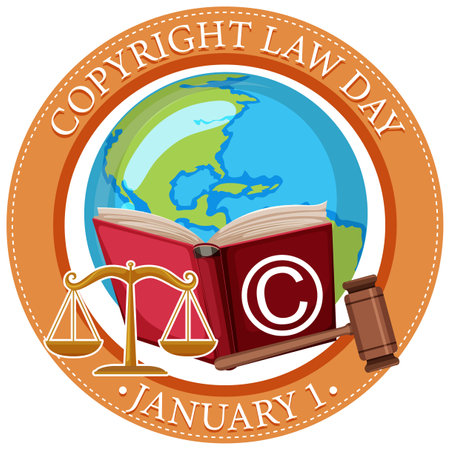 Copyright Law Day Banner Design illustrationのイラスト素材