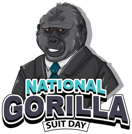National Gorilla Suit Day Banner Design illustrationのイラスト素材