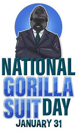 National Gorilla Suit Day Banner illustrationのイラスト素材