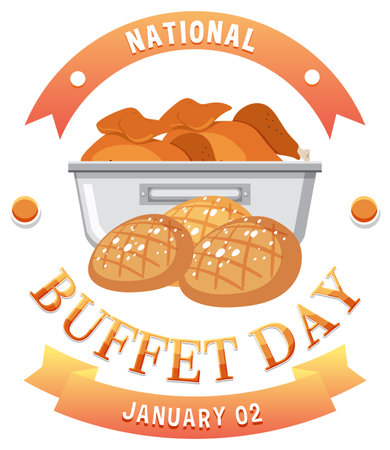 National Buffet Day icon illustrationのイラスト素材