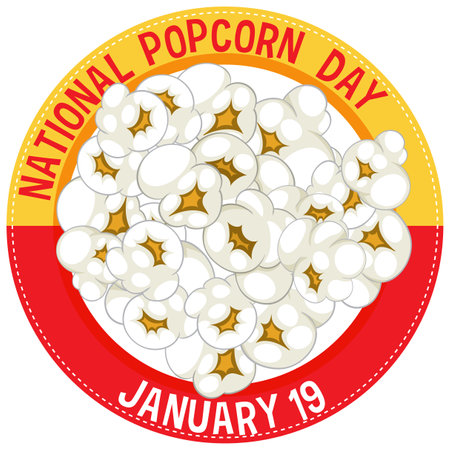 National Popcorn Day Banner Design illustrationのイラスト素材