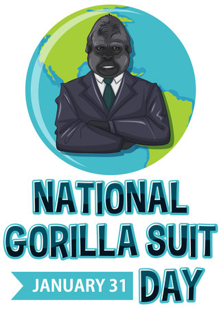 National Gorilla Suit Day Banner Design illustrationのイラスト素材