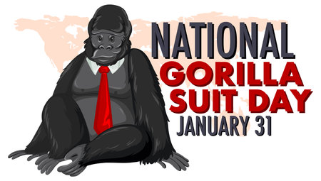 National Gorilla Suit Day Banner illustrationのイラスト素材