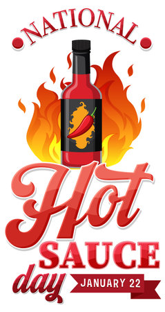 National Hot Sauce Day Banner Design illustrationのイラスト素材