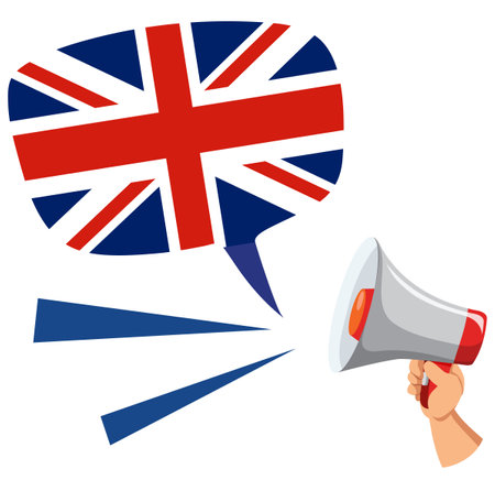 flag of United Kingdom speech bubble illustrationのイラスト素材