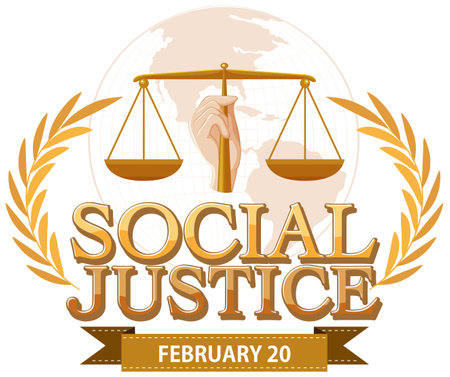 World day of social justice banner illustrationのイラスト素材