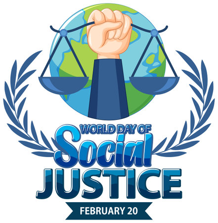 World day of social justice banner illustrationのイラスト素材