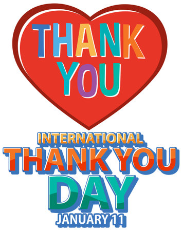 International Thank You Day Banner Design illustrationのイラスト素材