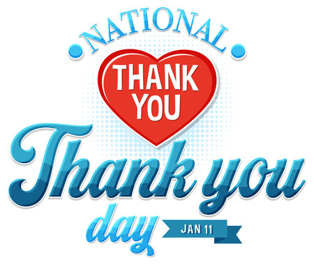 Happy National Thank You Day Banner illustrationのイラスト素材