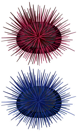 Sea urchin cartoon isolated illustration
