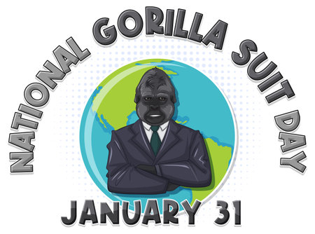 National Gorilla Suit Day Banner illustrationのイラスト素材