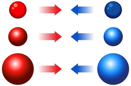 Molecules attract each other vector illustrationのイラスト素材