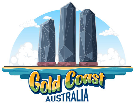 Gold Coast Australia Building Landmark illustrationのイラスト素材