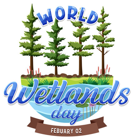World wetlands day on February icon illustrationのイラスト素材