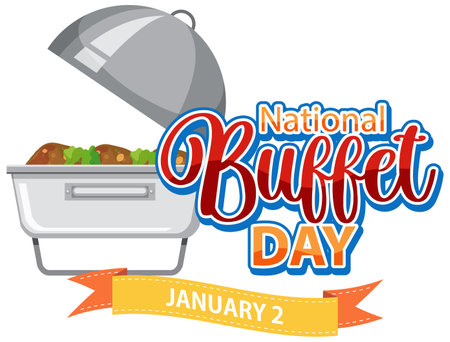 National Buffet Day Banner Design illustrationのイラスト素材