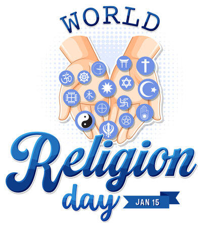 World Religion Day Banner Design illustrationのイラスト素材
