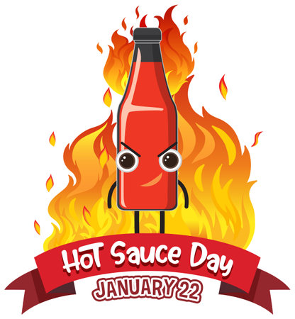 National Hot Sauce Day Banner Design illustrationのイラスト素材