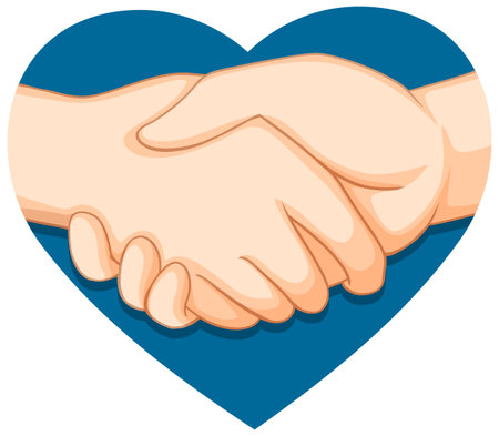 Holding hands on heart background illustrationのイラスト素材