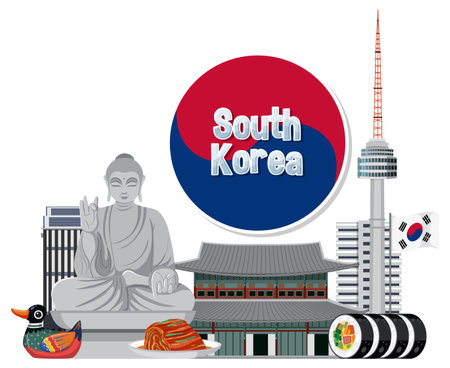 Korean element nation tradition symbol illustrationのイラスト素材