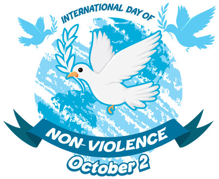 International day of non violence poster illustrationのイラスト素材