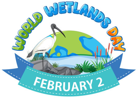 World wetlands day on February icon illustrationのイラスト素材