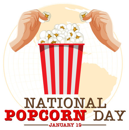 National Popcorn Day Banner Design illustrationのイラスト素材