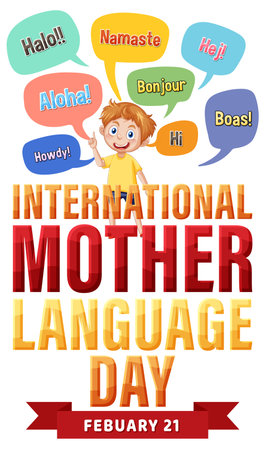 International mother language day banner design illustrationのイラスト素材
