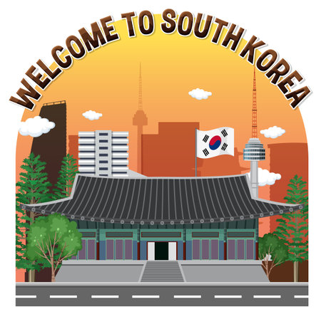 Korean element nation tradition symbol illustrationのイラスト素材