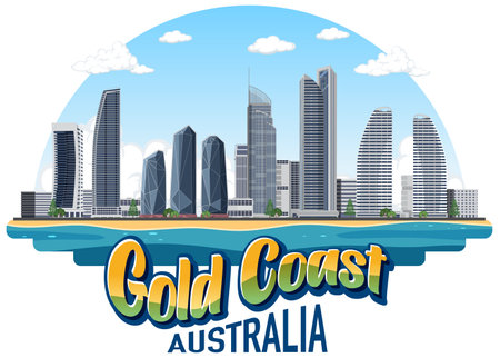 Gold Coast Australia Building Landmark illustrationのイラスト素材
