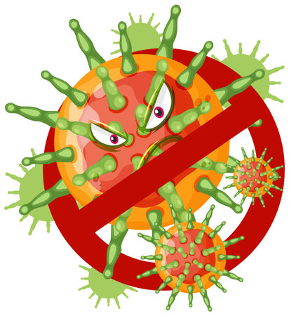 Stop virus sign isolated illustrationのイラスト素材