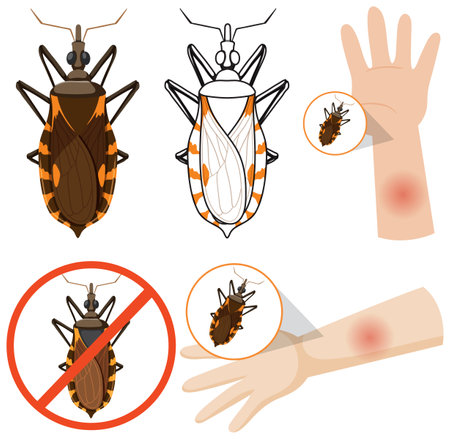 Human arm swollen from kissing bug bite illustrationのイラスト素材