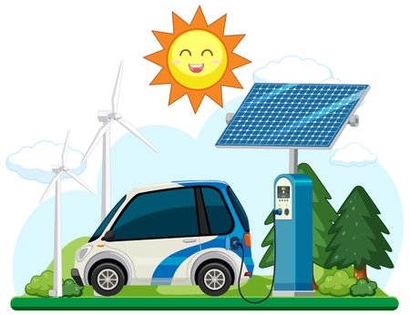 Green energy vector concept illustrationのイラスト素材