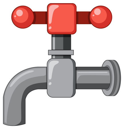Water tap isolated on white background illustrationのイラスト素材