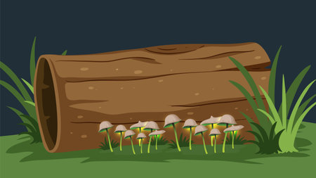 Timber in the fotrest illustrationのイラスト素材